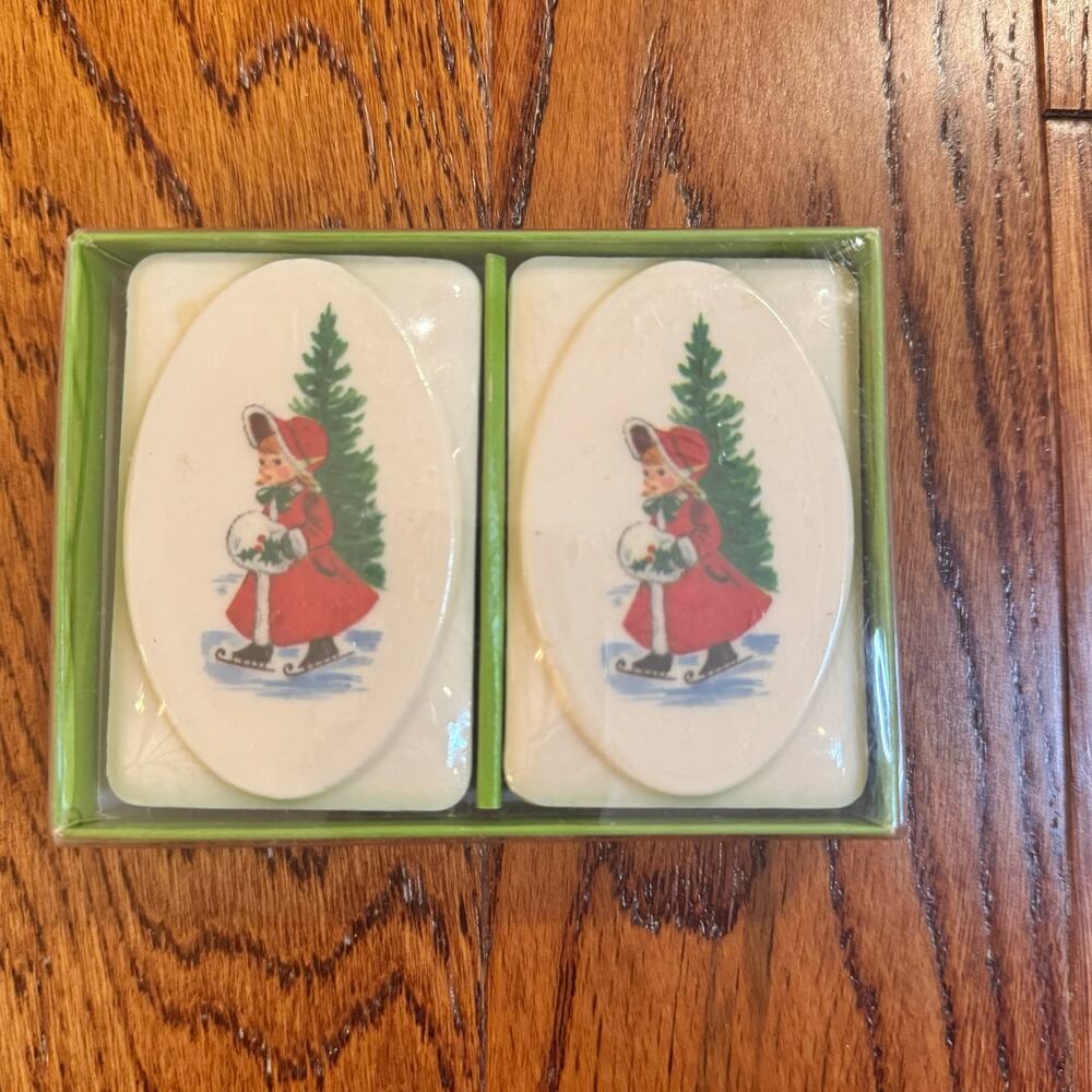 VTG Hand Decorated‎ Soaps by Soap Gems French Milled Christmas Fancy NOS Sealed